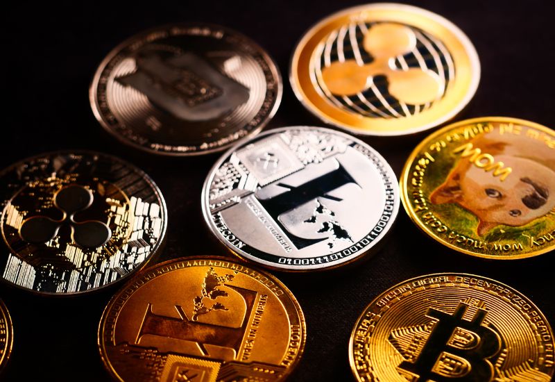 Golden Silver Chrome Crypto Coins